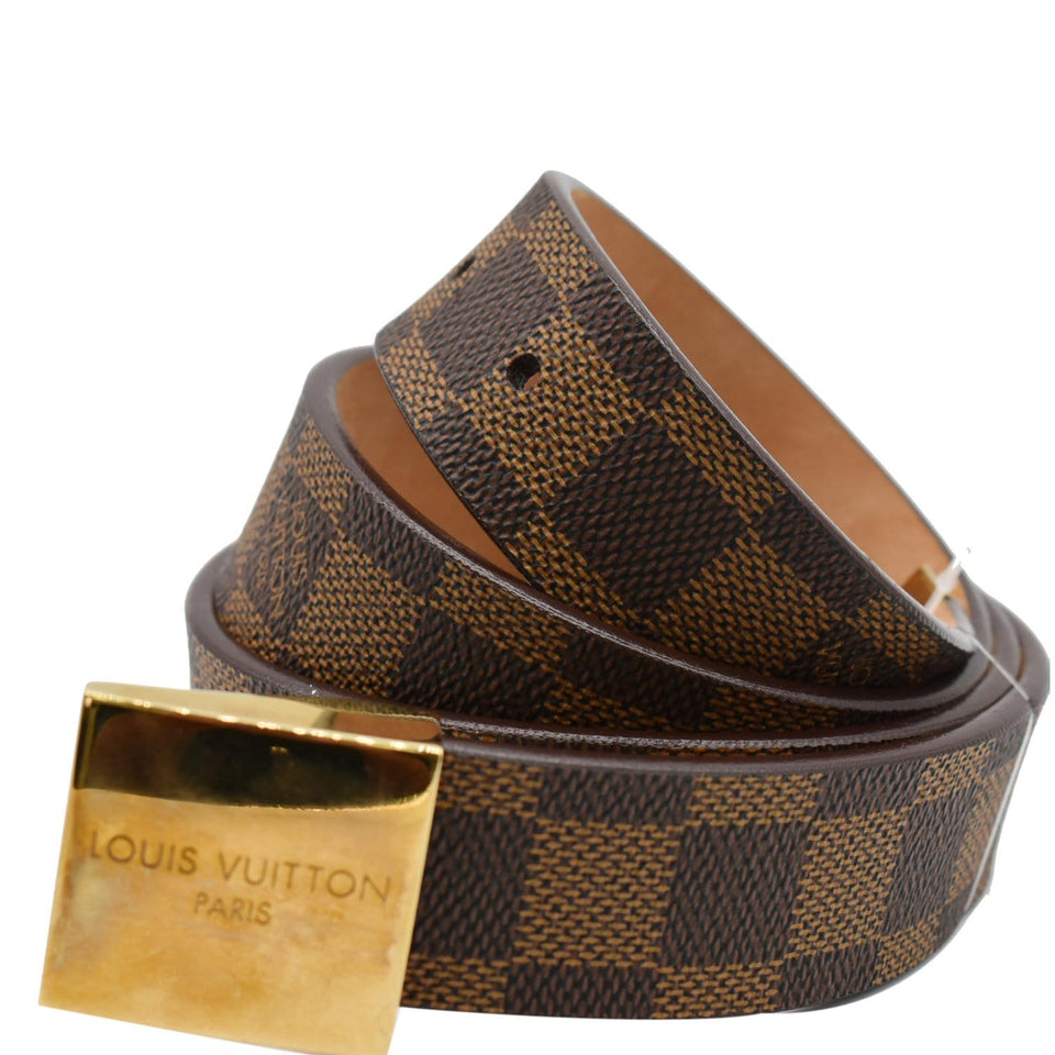 Louis Vuitton Ceinture Carre Damier Ebene Belt Brown