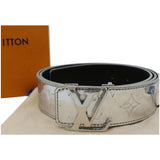 Louis Vuitton LV Initiales Mirror Reversible Monogram Belt Metallic Silver