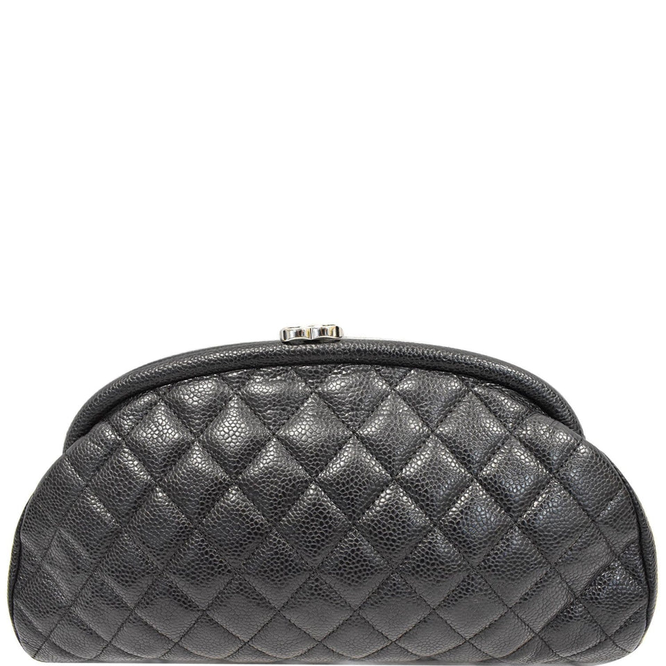 Chanel Timeless Caviar Quilted Leather Clutch Black