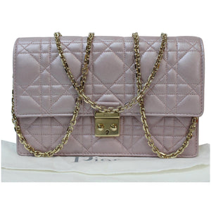 Christian Dior Miss Dior Promenade Wallet on Chain Crossbody Bag Light Pink