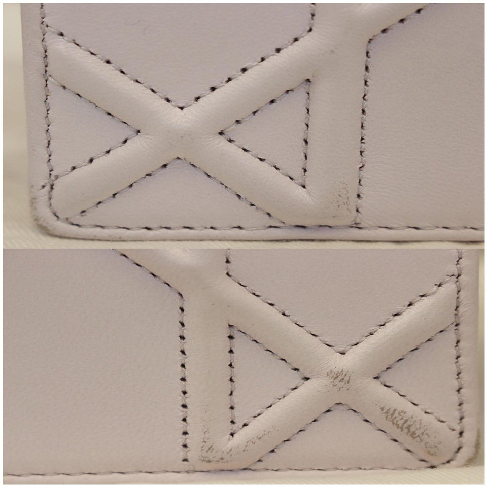 Christian Dior Diorama Flap Leather Medium Shoulder Bag White