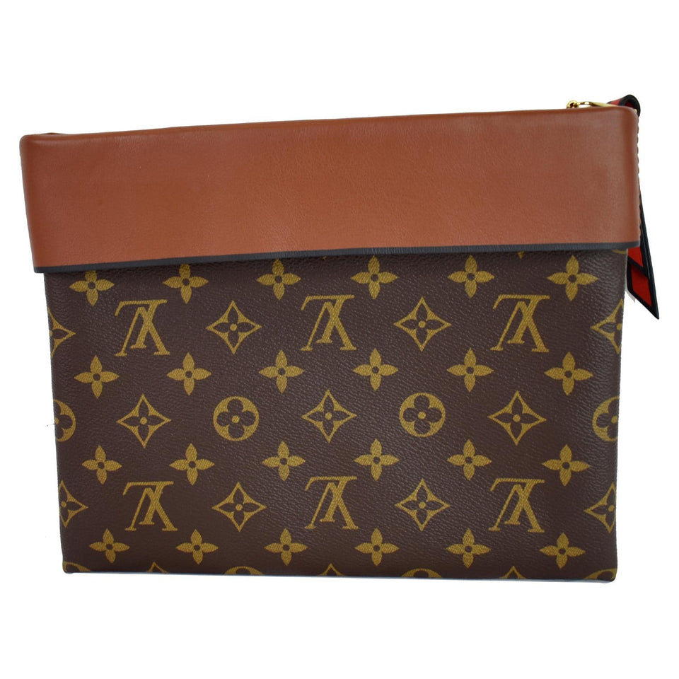Louis Vuitton Tuileries Monogram Canvas Clutch Bag Caramel