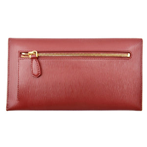 Prada Envelope Leather Clutch Wallet Red
