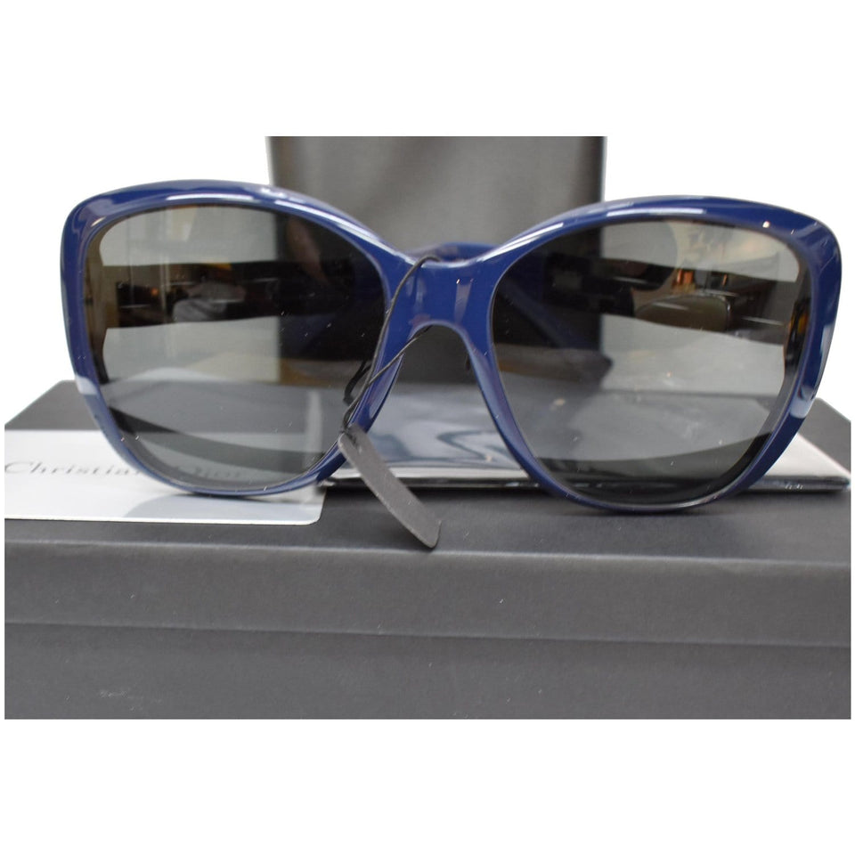 Christian Dior DiorRIBBON 1NF S5X8A Women Black Blue Sunglasses Grey Lens