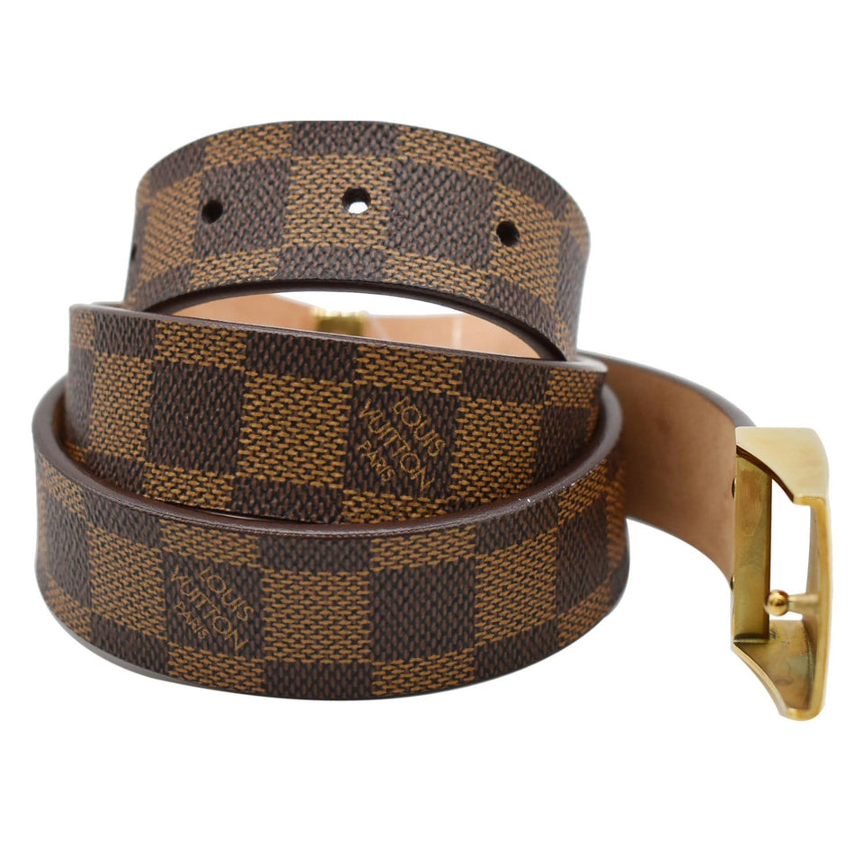 Louis Vuitton Ceinture Carre Damier Ebene Belt Brown