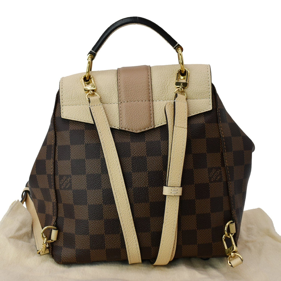 Louis Vuitton Clapton Damier Ebene Backpack Bag Creme Beige