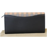 Luxury Burberry Small Scale Continental Check Leather Wallet Black