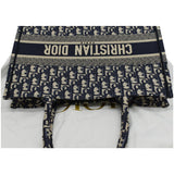 Christian Dior Book Medium Oblique Embroidery Tote Bag Blue
