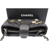 Chanel Reissue Lucky Charm Quilted Leather Chain Crossbody Clutch Bag Black