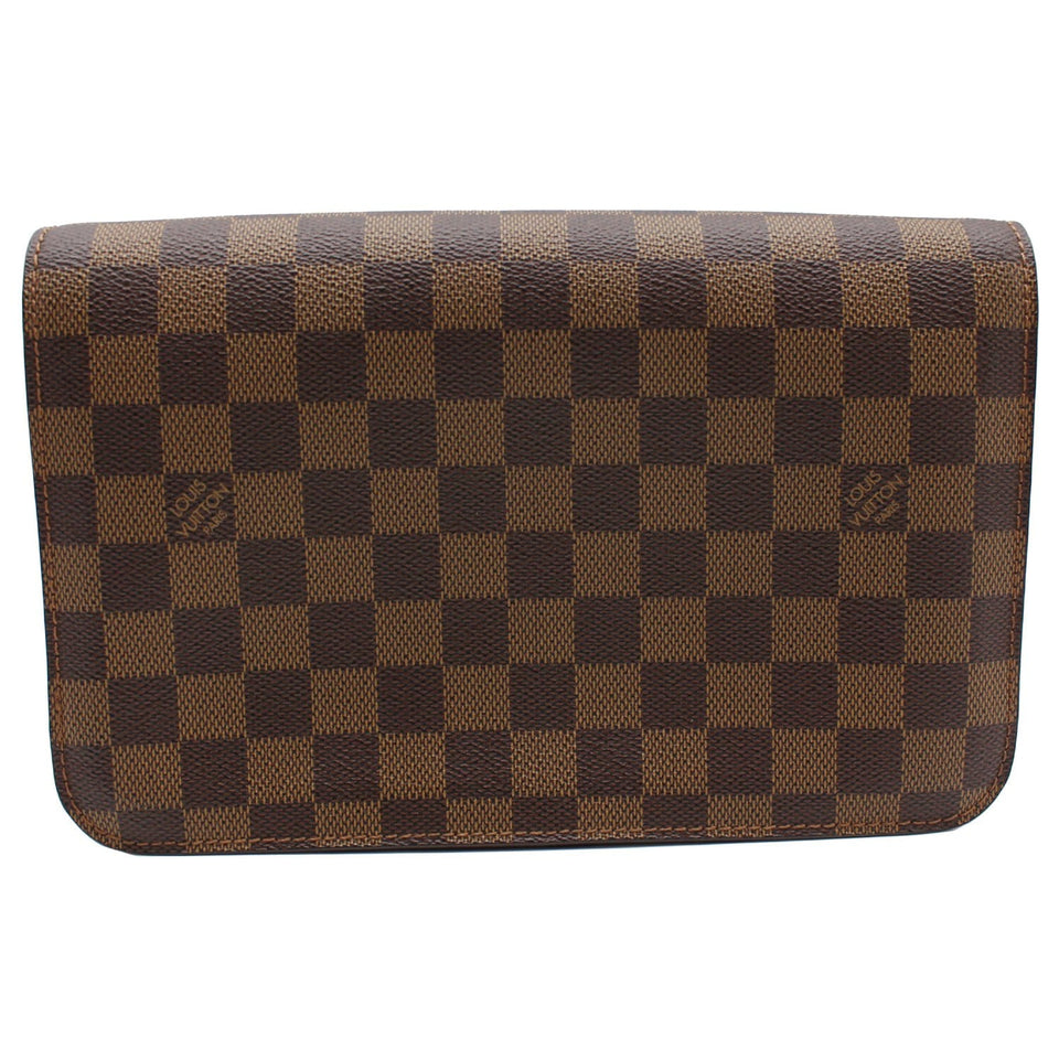 Louis Vuitton Saint Louis Damier Ebene Pochette Clutch Bag Brown