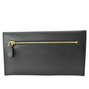 Prada Envelope Leather Clutch Wallet Black