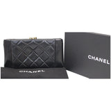Chanel Timeless CC Lock Lambskin Leather Clutch Bag Black - 25% OFF