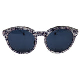 Christian Dior BLOSSOMS-0GKR-KU Patterned Violet Sunglasses Blue Lens