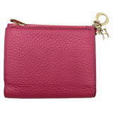 Christian Dior Diorissimo Compact Grained Leather Wallet Pink