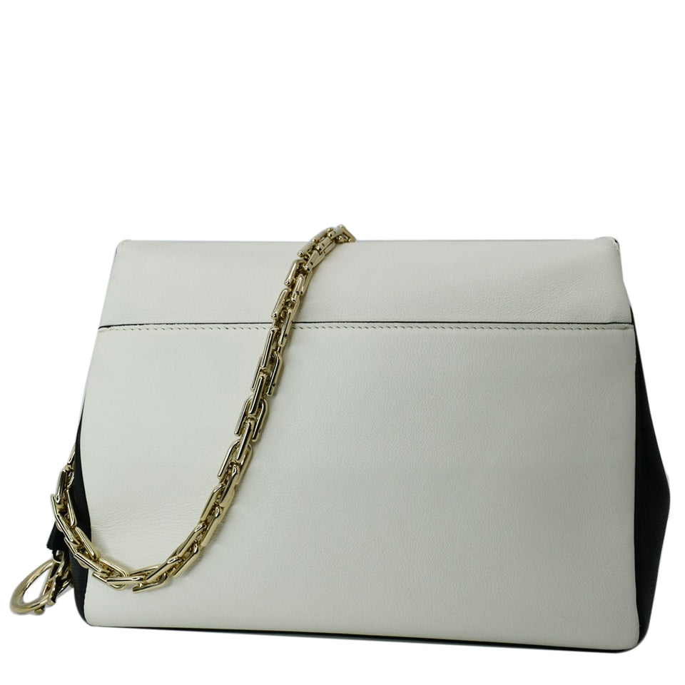 Christian Dior Diorling Medium Leather Shoulder Bag White/Black