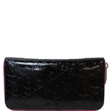 Christian Dior Diorissimo Patent Leather Zip Around Wallet Black