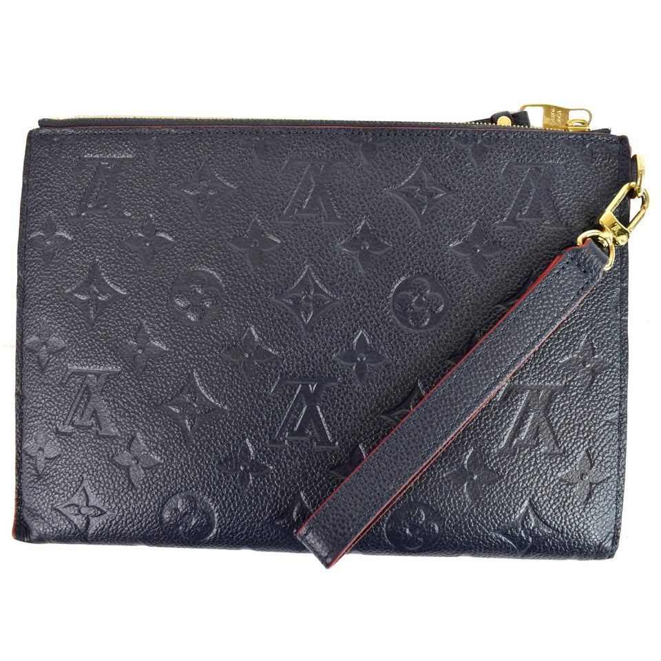 Louis Vuitton Melanie MM Monogram Empreinte Clutch Bag Black