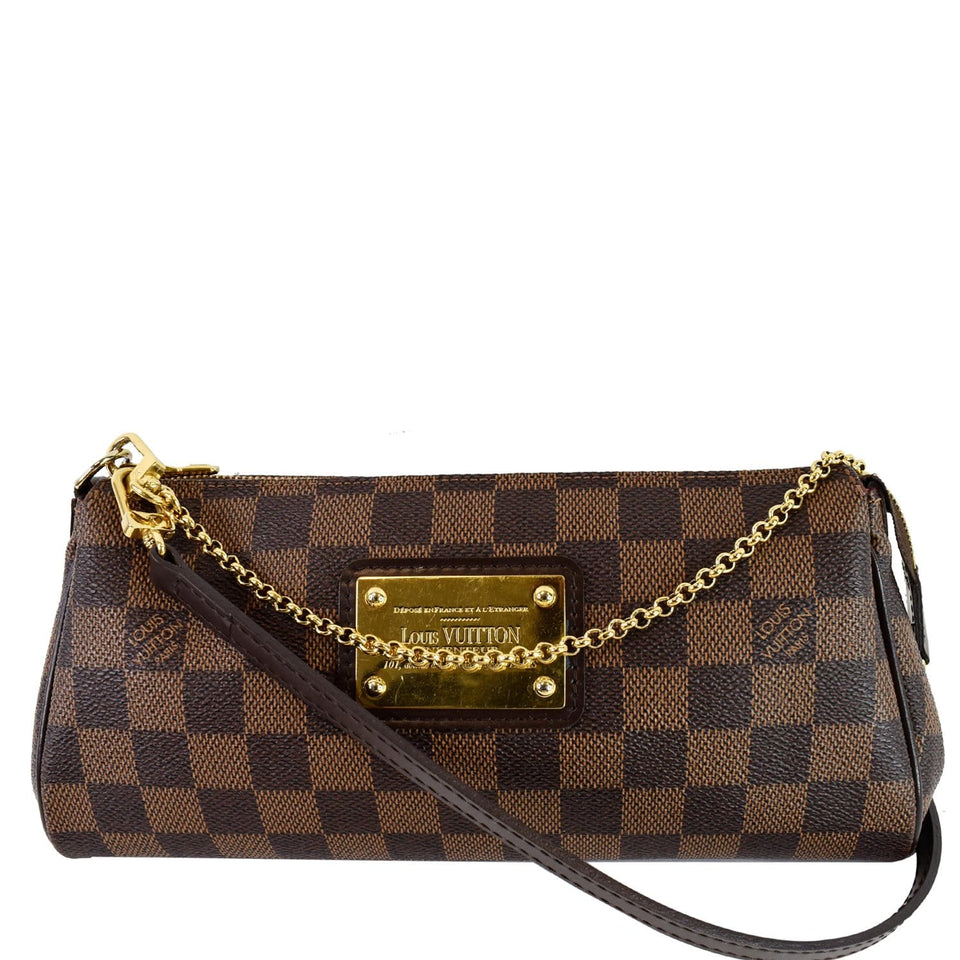 Louis Vuitton Eva Damier Ebene Pochette Clutch Crossbody Bag