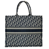 Christian Dior Large Book Oblique Embroidered Canvas Tote Bag
