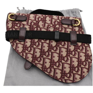 Christian Dior Saddle Oblique Jacquard Belt Bag Burgundy
