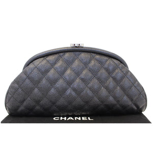 Chanel Timeless Caviar Quilted Leather Clutch Black