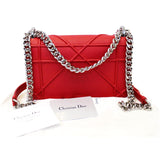 Christian Dior Diorama Flap Red Grained Leather Small Shoulder Bag