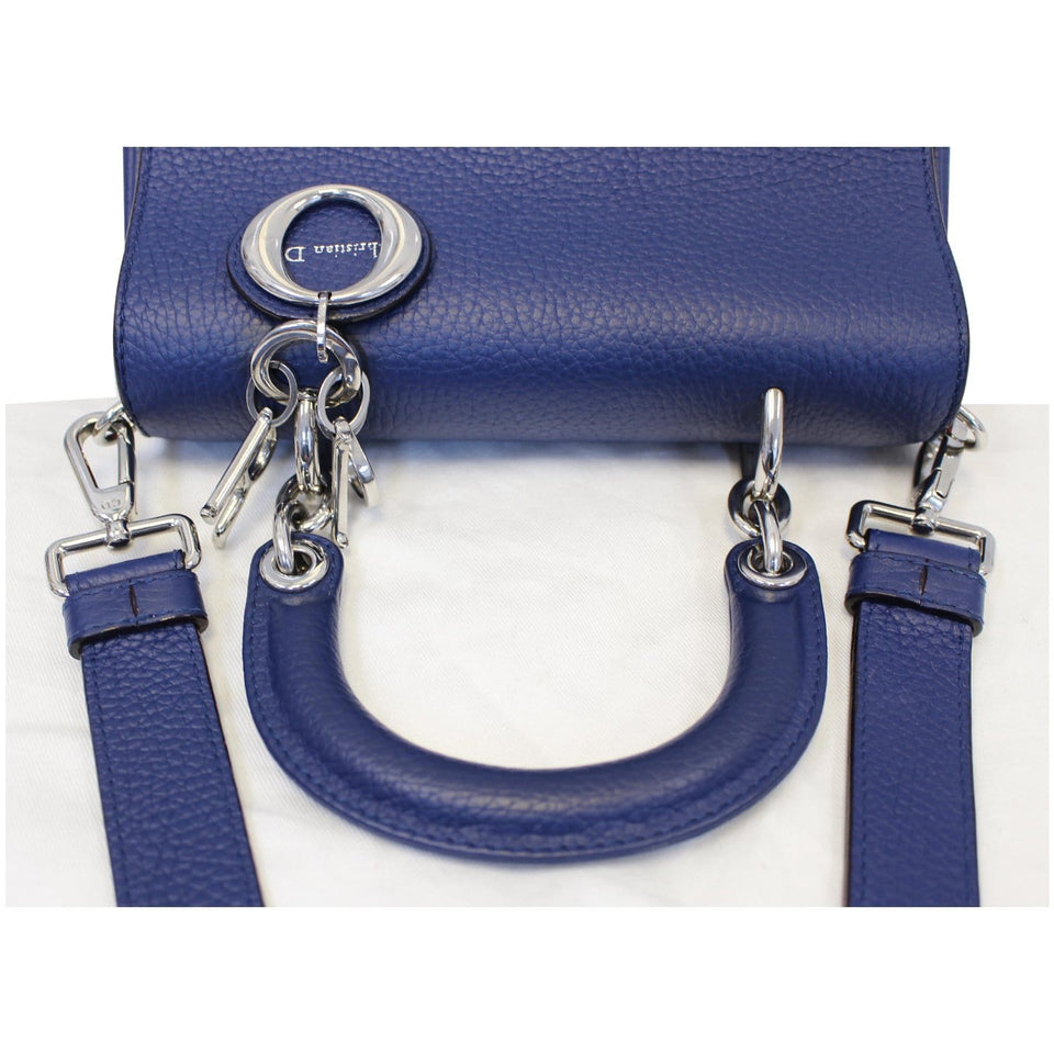 Christian Dior Be Dior Small Bullcalf Flap Shoulder Bag Blue