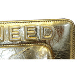 Chanel Tweed We Need Metallic Lambskin Leather Clutch Gold