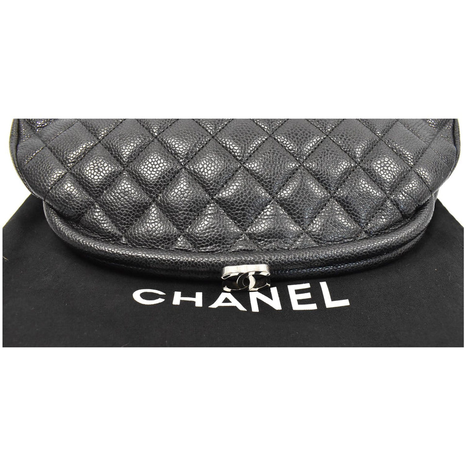 Chanel Timeless Caviar Quilted Leather Clutch Black