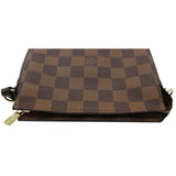 Louis Vuitton Trousse Damier Ebene Makeup Pochette Clutch Bag Brown