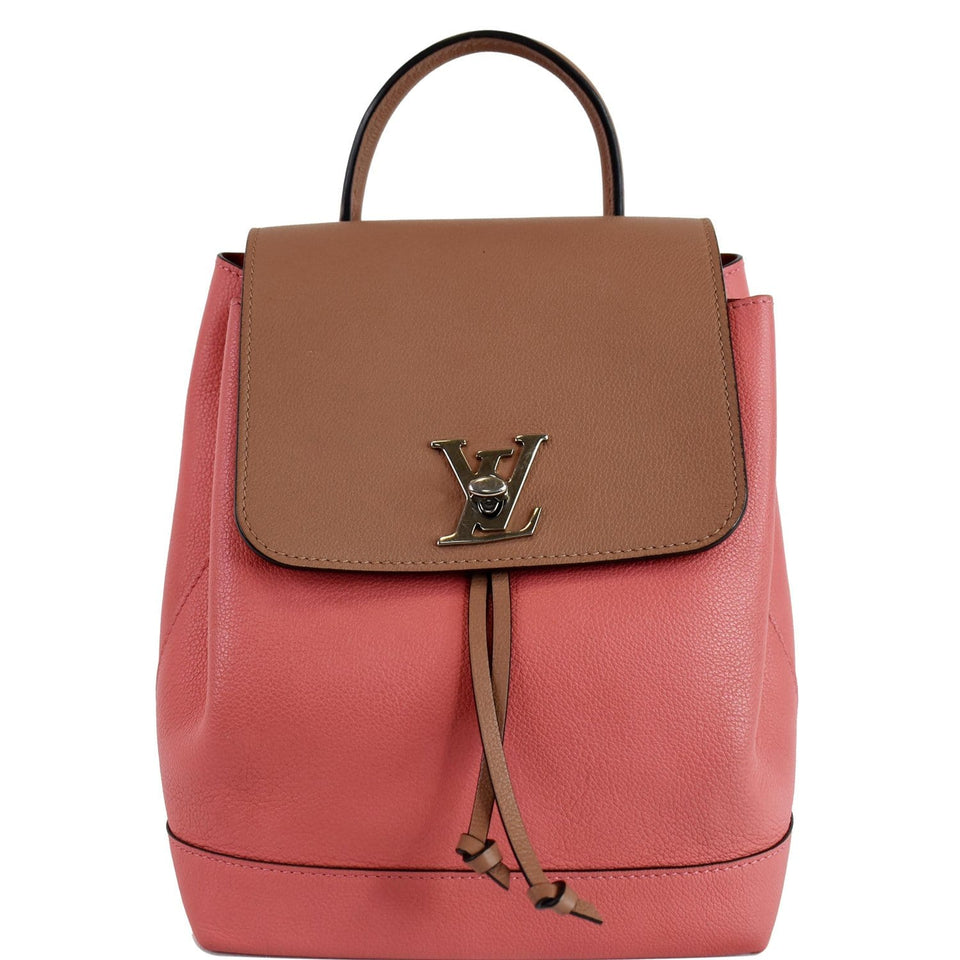 Louis Vuitton Lockme Calfskin Leather Backpack Salmon