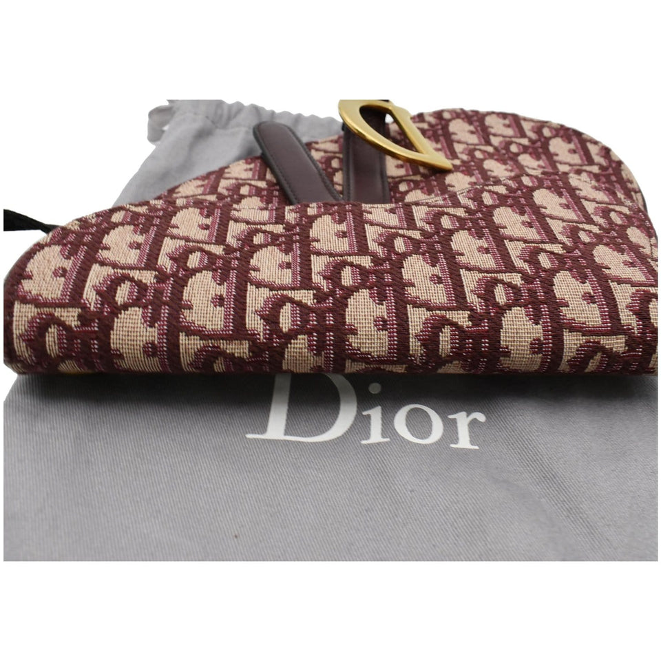 Christian Dior Saddle Oblique Jacquard Belt Bag Burgundy
