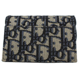 Christian Dior Saddle Flap Jacquard Canvas  Holder Beige