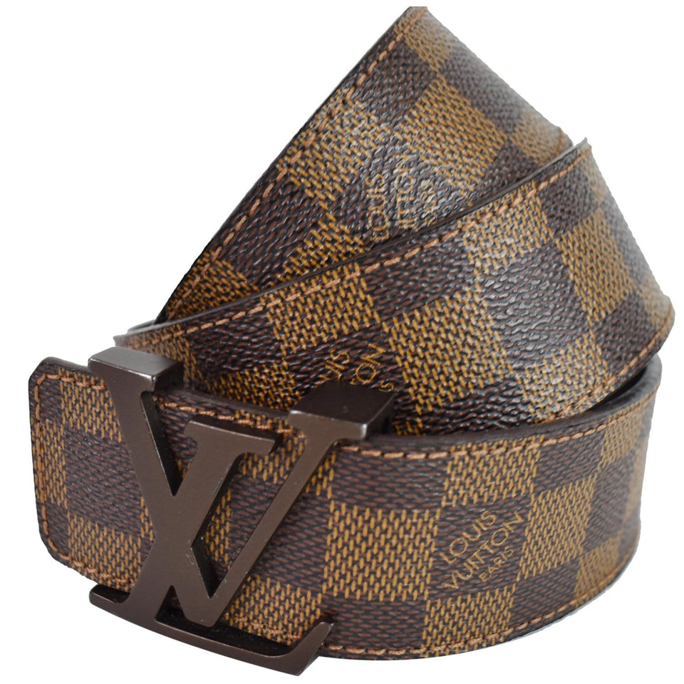 Louis Vuitton LV Initiales Damier Ebene Belt Brown