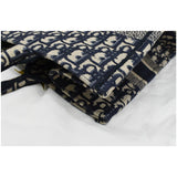 Christian Dior Book Medium Oblique Embroidery Tote Bag Blue