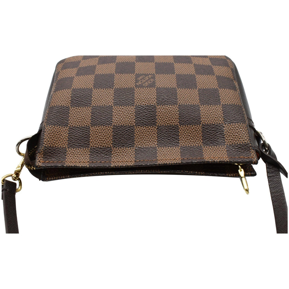 Louis Vuitton Trousse Damier Ebene Makeup Pochette Clutch Bag Brown