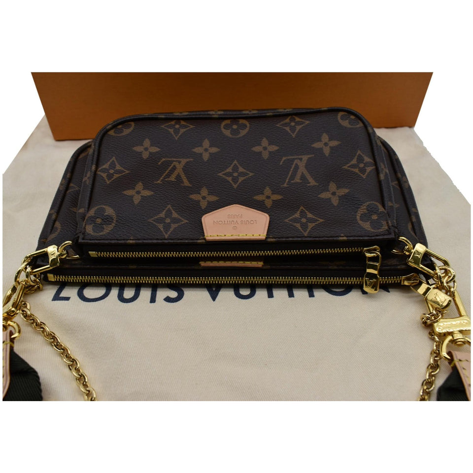 Louis Vuitton Multi Chain Pochette Accessories Clutch Bag Brown