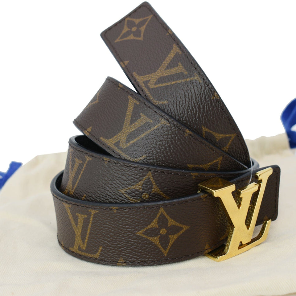 Louis Vuitton LV Initiales Monogram Canvas Buckle Belt Brown