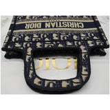 Christian Dior Mini Dior Book Oblique Embroidery Tote Bag Blue