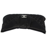 Chanel CC Half Moon Quilted Satin Clutch Black