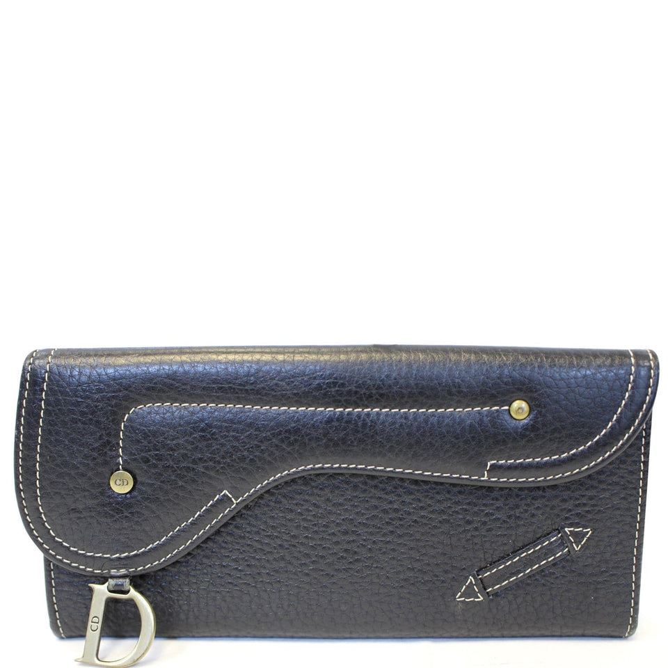Christian Dior Saddle Leather Wallet Black