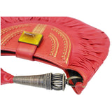 Christian Dior Plisse Pleated Leather Hobo Bag Red
