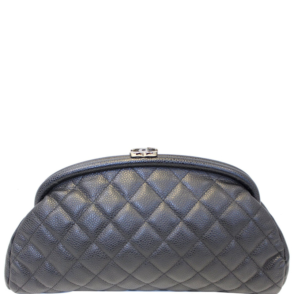 Chanel Timeless Caviar Quilted Leather Clutch Black