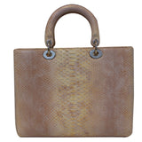 Christian Dior Lady Dior Large Python Shoulder Bag Blush Pink