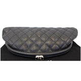 Chanel Timeless Caviar Quilted Leather Clutch Black