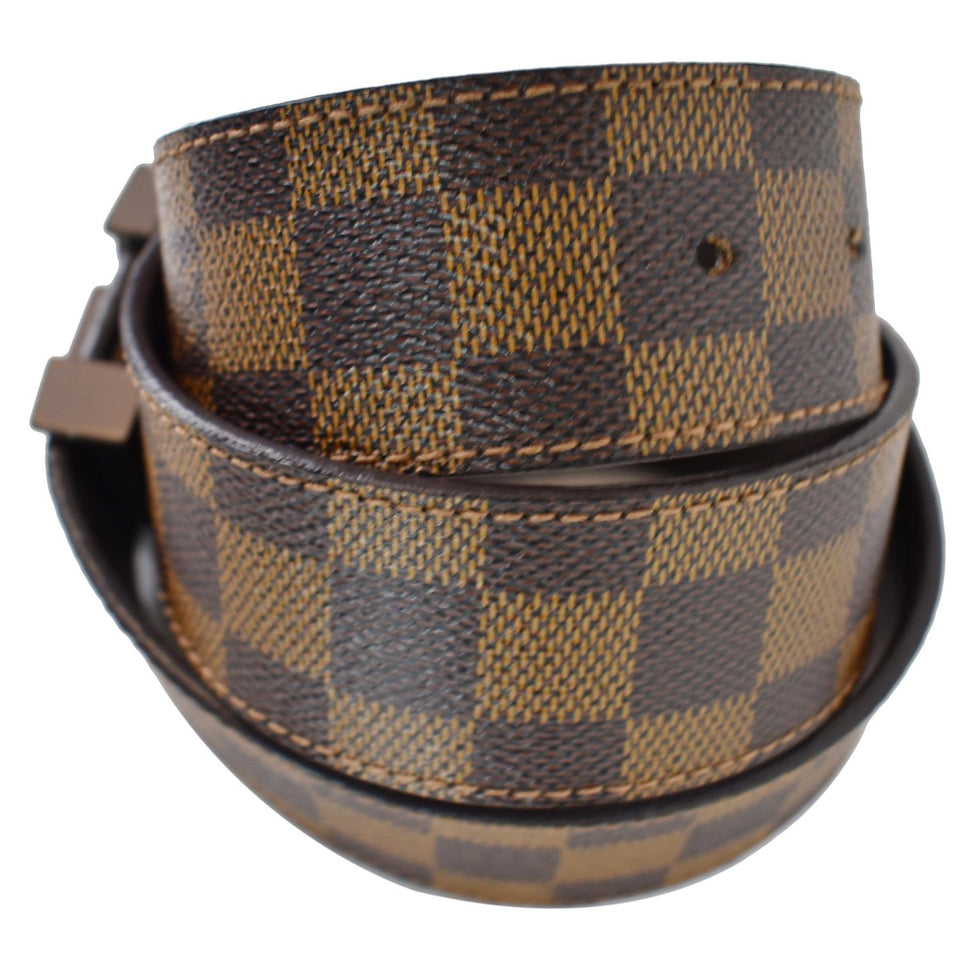 Louis Vuitton LV Initiales Damier Ebene Belt Brown