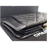 Chanel Timeless CC Lock Lambskin Leather Clutch Bag Black - 25% OFF