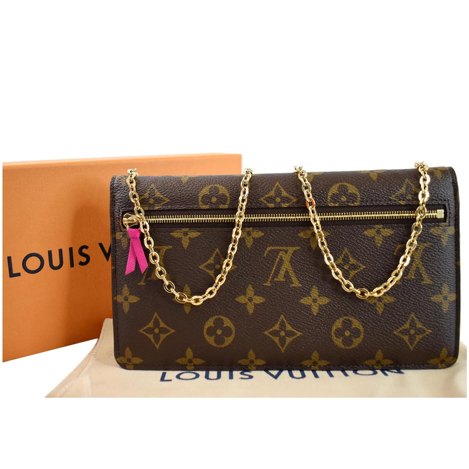 Louis Vuitton Weekend Pochette Monogram Canvas Shoulder Clutch Brown