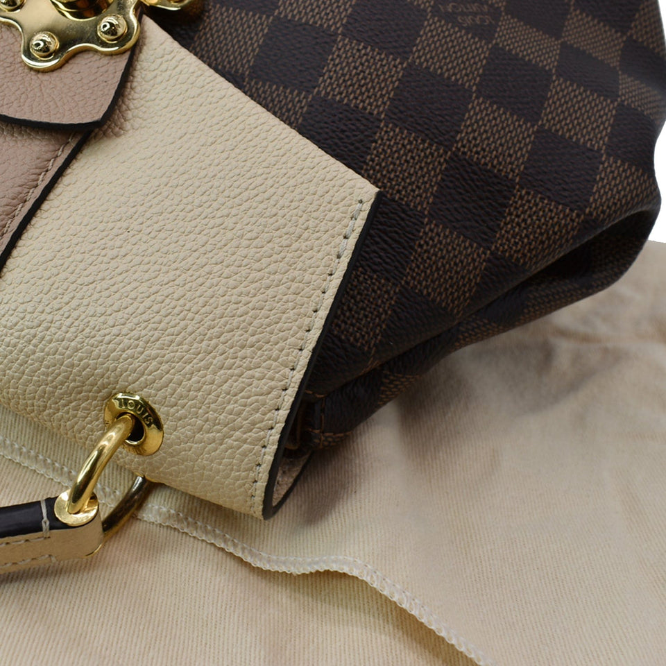 Louis Vuitton Clapton Damier Ebene Backpack Bag Creme Beige