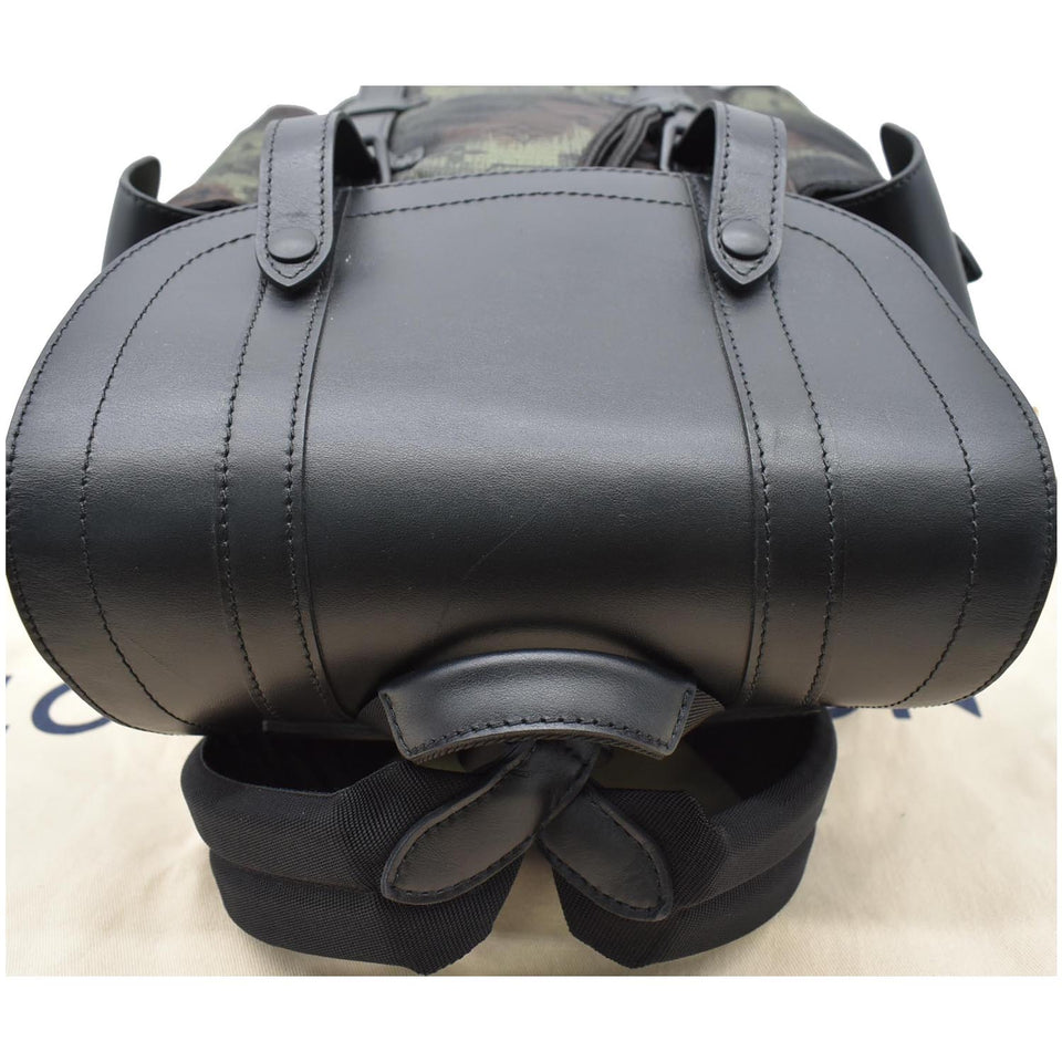 Louis Vuitton Christopher PM Camouflage Nylon Monogram Backpack Bag Black